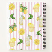 Carnet Monogramme Personnalisé Aquarelle Lemons Lemonade (Dos)