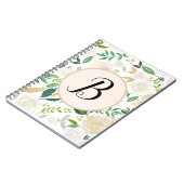 Carnet Monogramme personnalisé Aquarelle Vert Floraison d (Côté gauche)