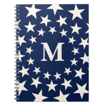 Monogramme personnalisé aux étoiles Vintage Americ