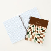 Carnet Monogramme personnalisé Boho Warered Checkerboard (Intérieur)