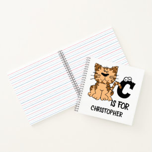Carnet monogramme personnalisé C est pour chats chaton ch