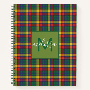 Carnet Monogramme personnalisé Clan Buchanan Tartan Plaid