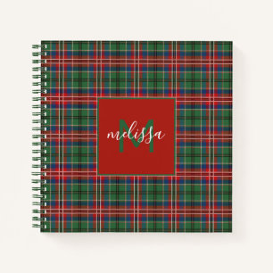 Carnet Monogramme personnalisé Clan MacCulloch Tartan Pla