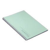 Carnet monogramme personnalisé, couleur verte tendance Mi (Côté Droit)
