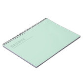 Carnet monogramme personnalisé, couleur verte tendance Mi (Côté gauche)