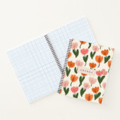 Carnet Monogramme Personnalisé Cute Spring Tulip Motif (Intérieur)