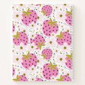 Carnet Monogramme personnalisé de fraises roses (Dos)