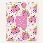 Carnet Monogramme personnalisé de fraises roses (Devant)