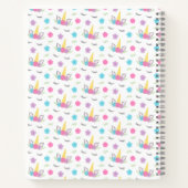 Carnet Monogramme personnalisé de la face de licorne flor (Dos)