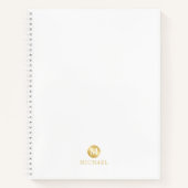 Carnet Monogramme personnalisé de luxe blanc et or (Devant)