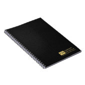 Carnet Monogramme personnalisé en cuir noir simple (Côté Droit)