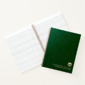 Carnet Monogramme personnalisé en cuir vert (Intérieur)