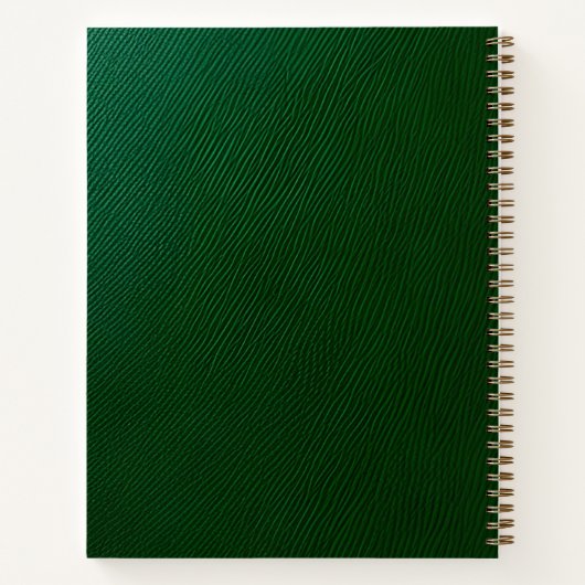 Carnet Monogramme personnalisé en cuir vert (Dos)