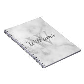 Carnet Monogramme personnalisé et apparence de marbre de  (Côté Droit)