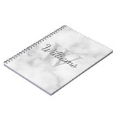 Carnet Monogramme personnalisé et apparence de marbre de  (Côté gauche)