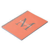 Carnet Monogramme personnalisé et nom rose clair (Côté gauche)