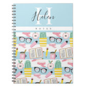Carnet Monogramme personnalisé fille école Noteboo joyeux (Devant)