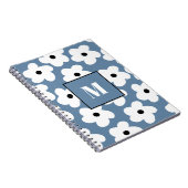 Carnet Monogramme personnalisé Fleurs blanches rét (Côté Droit)