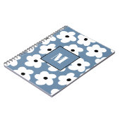 Carnet Monogramme personnalisé Fleurs blanches rét (Côté gauche)