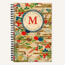 Monogramme personnalisé floral japonais vintage
