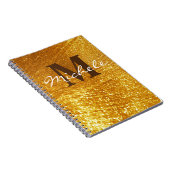 Carnet Monogramme Personnalisé Gold Glittery (Côté Droit)