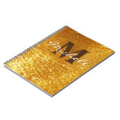 Carnet Monogramme Personnalisé Gold Glittery (Côté gauche)