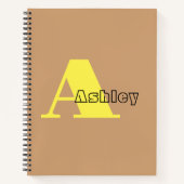 Carnet Monogramme personnalisé kaki moderne (Devant)