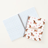 Carnet Monogramme Personnalisé Mignon Chien Dachshund (Intérieur)