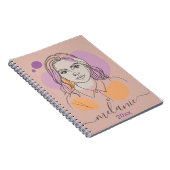 Carnet Monogramme personnalisé minimaliste Portrait Abstr (Côté Droit)