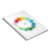 Carnet Monogramme personnalisé Modèle coloré moderne (Côté Droit)