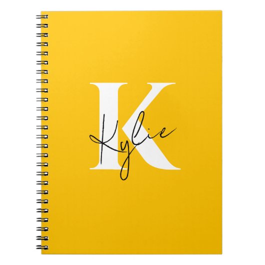 Carnet Monogramme personnalisé moderne et dynamique - (Devant)