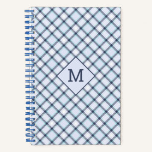 Carnet Monogramme personnalisé motif carreaux / tartan
