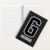 Carnet Monogramme personnalisé noir et blanc (À l'intérieur)