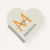 Carnet Monogramme personnalisé & Nom (Devant)