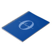 Carnet Monogramme personnalisé Nom du script Bleu Blanc (Côté gauche)