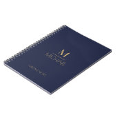 Carnet Monogramme personnalisé | Nom Marine & Or (Côté gauche)