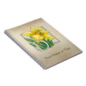 Carnet Monogramme personnalisé par jonquille jaune (Côté Droit)