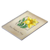 Carnet Monogramme personnalisé par jonquille jaune (Côté gauche)