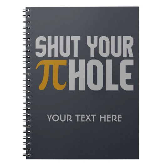 carnet monogramme personnalisé "Pie (pi) Hole" (Devant)