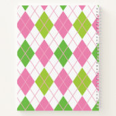 Carnet Monogramme personnalisé Pink & Green Golf (Dos)