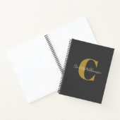 Carnet Monogramme personnalisé simple dans la grille de p (Intérieur)