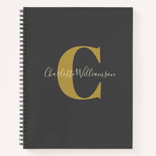 Carnet Monogramme personnalisé simple dans la grille de p (Devant)