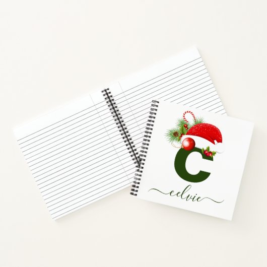 Carnet Monogramme personnalisé simple Noël (Intérieur)