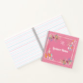 Carnet Monogramme personnalisé Soft Pastel Rose Floral Le (Intérieur)