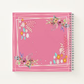 Carnet Monogramme personnalisé Soft Pastel Rose Floral Le (Dos)