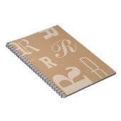 Carnet Monogramme personnalisé Tan, initiales typographiq (Côté Droit)