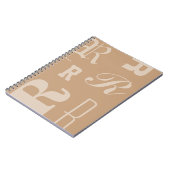 Carnet Monogramme personnalisé Tan, initiales typographiq (Côté gauche)