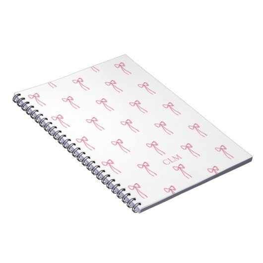 Carnet Monogramme Petit Bow Rose (Côté Droit)