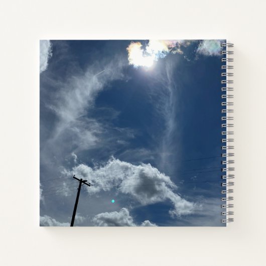 Carnet Monogramme Photo Ciel bleu clair nuageux avec Sund (Dos)