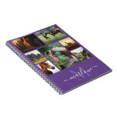 Carnet Monogramme Photo Collage Purple Nom personnalisé C (Côté Droit)